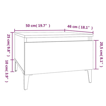 Black Engineered Wood Side Tables, Set of 2, 50x46x35 cm