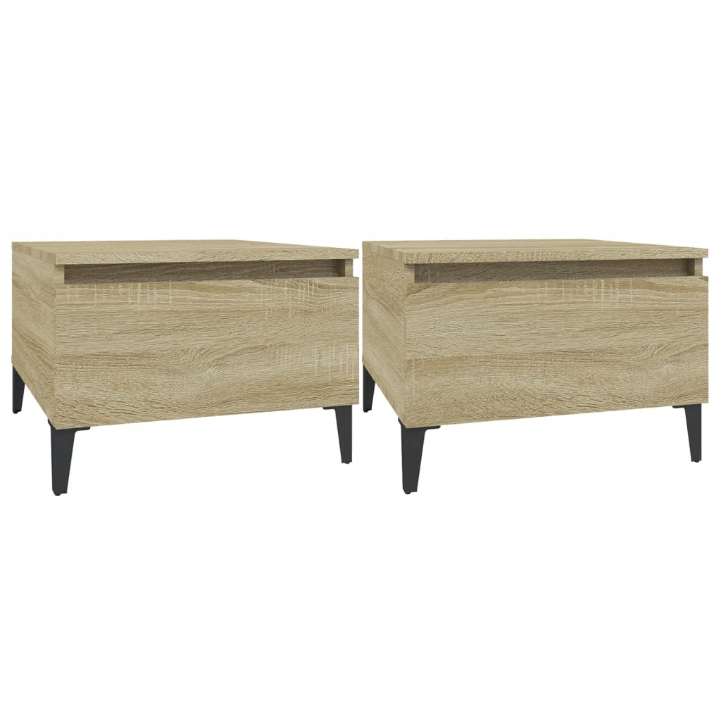 Set of 2 Side Tables - Sonoma Oak, Engineered Wood, 50x46x35 cm
