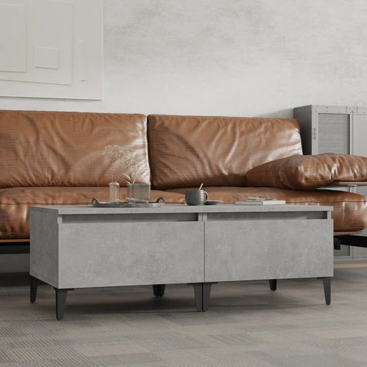 2-Piece Concrete Grey Side Tables - Engineered Wood 50x46x35 cm