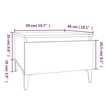 Smoked Oak Side Table - Engineered Wood, 50x46x35 cm