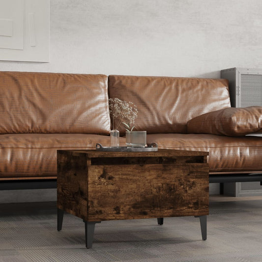 Smoked Oak Side Table - Engineered Wood, 50x46x35 cm