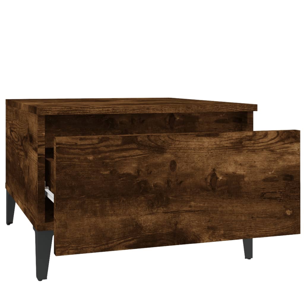 2-Piece Smoked Oak Side Tables - 50x46x35 cm Engineered Wood