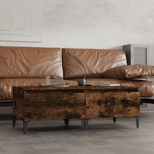 2-Piece Smoked Oak Side Tables - 50x46x35 cm Engineered Wood