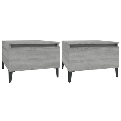 Set of 2 Grey Sonoma Side Tables - Engineered Wood, 50x46x35 cm