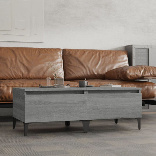 Set of 2 Grey Sonoma Side Tables - Engineered Wood, 50x46x35 cm