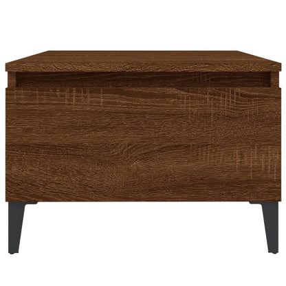 Brown Oak Side Table - Engineered Wood, 50x46x35 cm