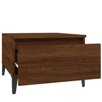 Brown Oak Side Table - Engineered Wood, 50x46x35 cm