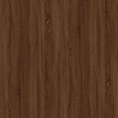 Brown Oak Side Table - Engineered Wood, 50x46x35 cm