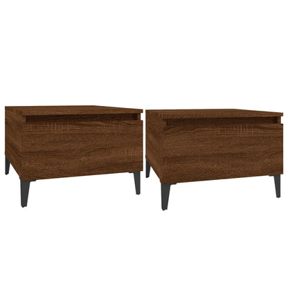 Brown Oak Side Tables 2-Pack - Engineered Wood, 50x46x35cm