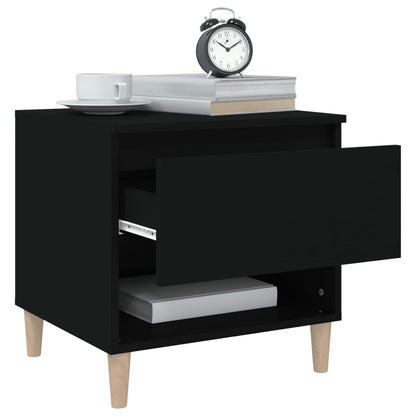 Set of 2 Black Bedside Tables, Engineered Wood, 50x46x50 cm