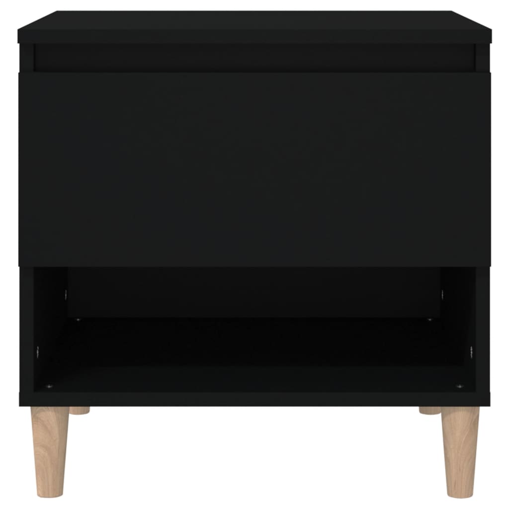 Set of 2 Black Bedside Tables, Engineered Wood, 50x46x50 cm