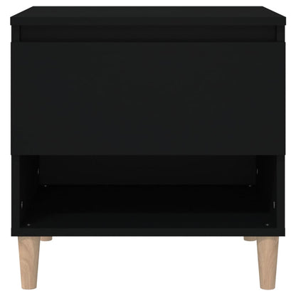 Set of 2 Black Bedside Tables, Engineered Wood, 50x46x50 cm
