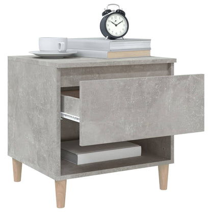 Modern Concrete Grey Bedside Table, 50x46x50cm Engineered Wood