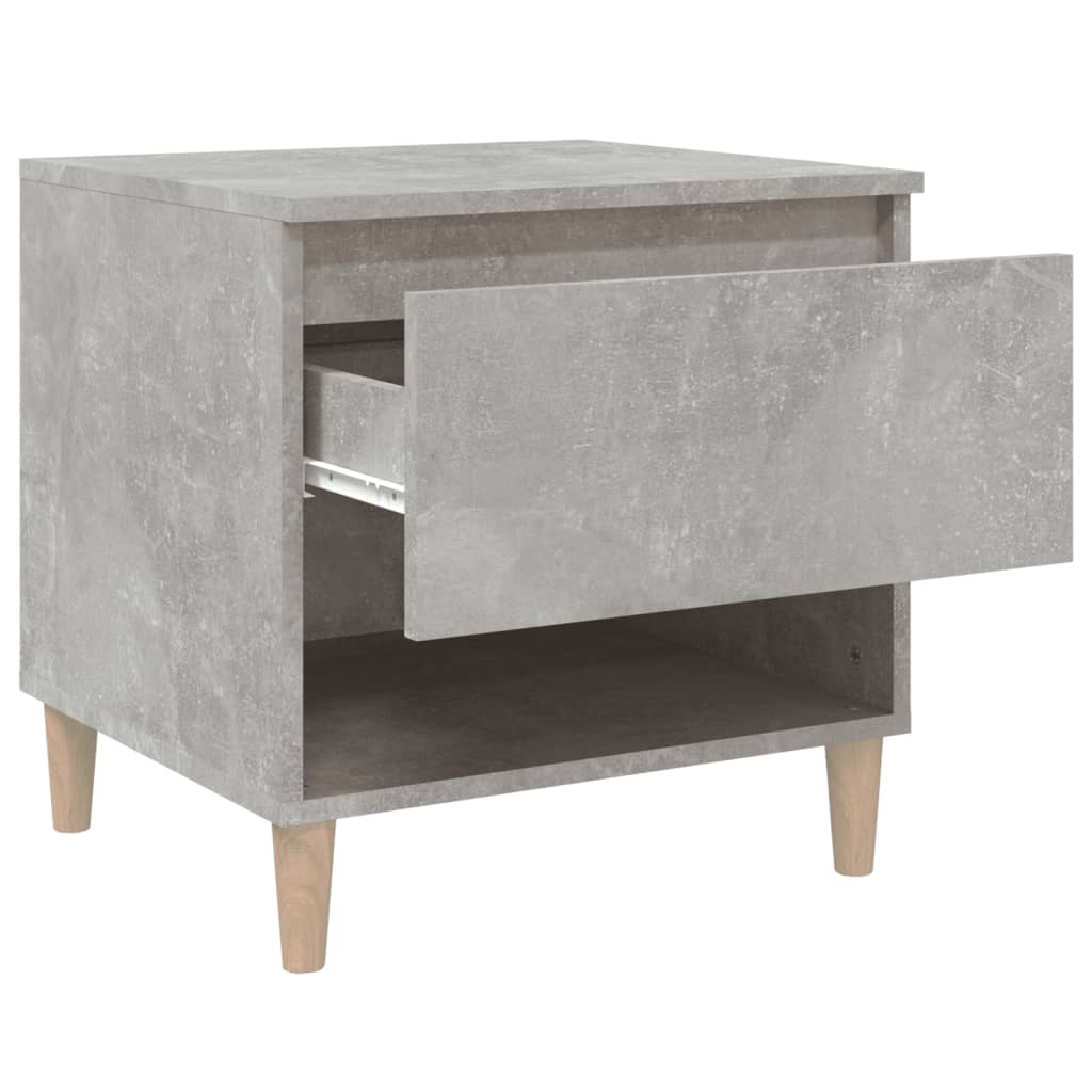 Concrete Grey Bedside Tables Set of 2 - Engineered Wood, 50x46x50 cm