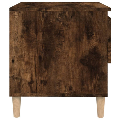 Smoked Oak Bedside Table - 50x46x50 Engineered Wood