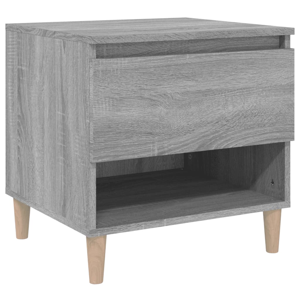 Grey Sonoma Bedside Table 50x46x50 - Engineered Wood Elegance