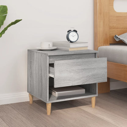 Grey Sonoma Bedside Table 50x46x50 - Engineered Wood Elegance