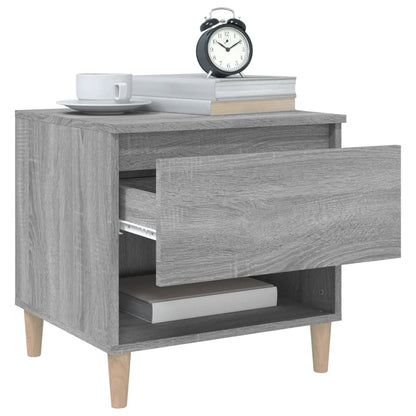 Grey Sonoma Bedside Table 50x46x50 - Engineered Wood Elegance