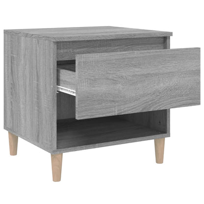 Grey Sonoma Bedside Table 50x46x50 - Engineered Wood Elegance