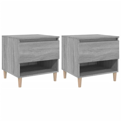 Grey Sonoma Bedside Tables Set of 2 - Engineered Wood 50x46x50