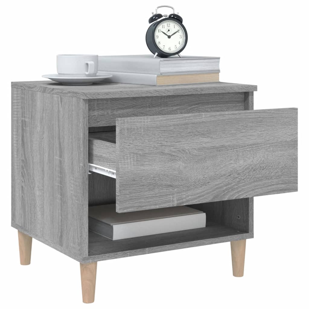 Grey Sonoma Bedside Tables Set of 2 - Engineered Wood 50x46x50
