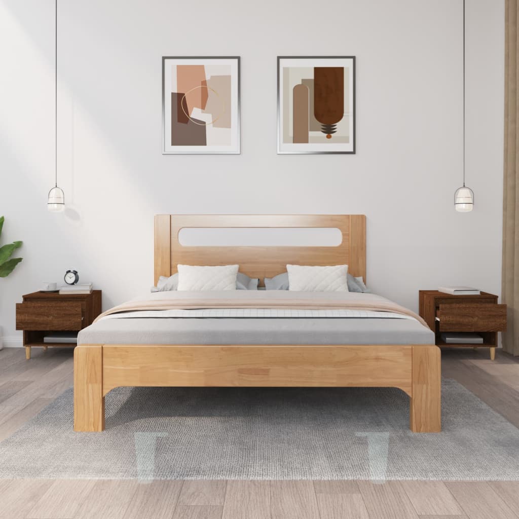 Brown Oak Bedside Tables 2 Pcs - 50x46x50cm Engineered Wood
