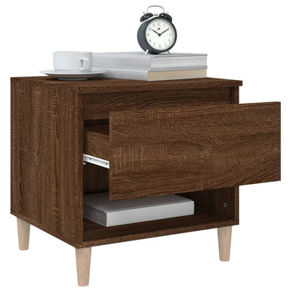 Brown Oak Bedside Tables 2 Pcs - 50x46x50cm Engineered Wood
