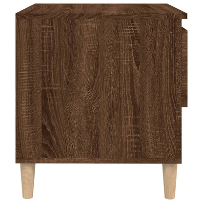 Brown Oak Bedside Tables 2 Pcs - 50x46x50cm Engineered Wood