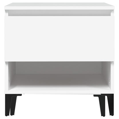 White Engineered Wood Side Table - 50x46x50 cm