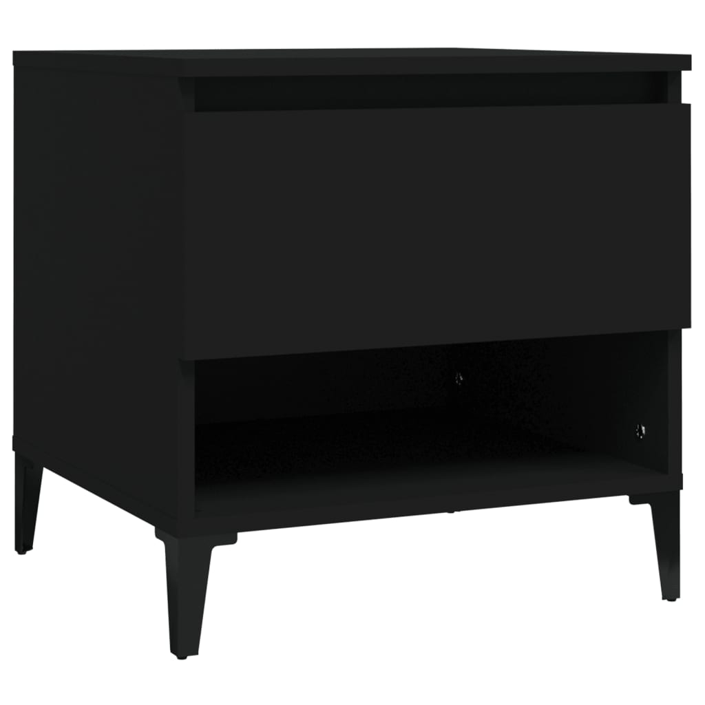 Black Engineered Wood Side Table - 50x46x50 cm