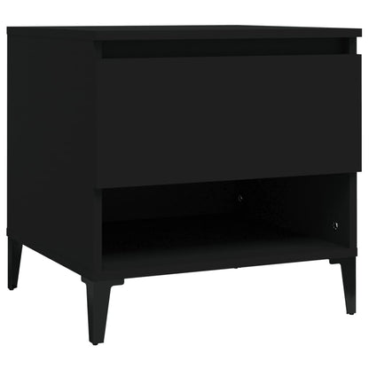 Black Engineered Wood Side Table - 50x46x50 cm