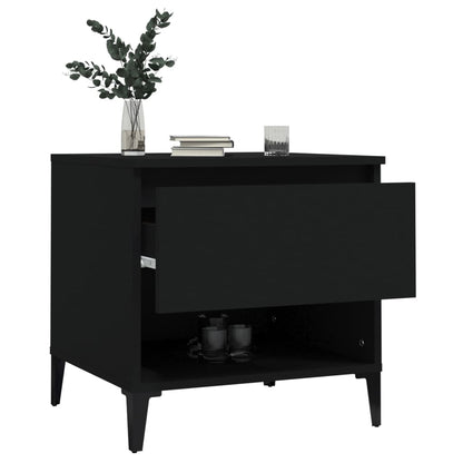 Black Engineered Wood Side Table - 50x46x50 cm