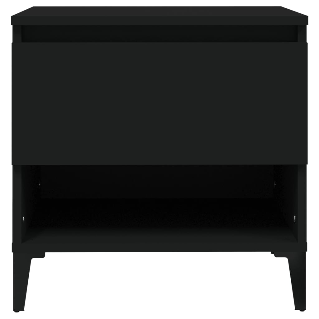 Black Engineered Wood Side Table - 50x46x50 cm