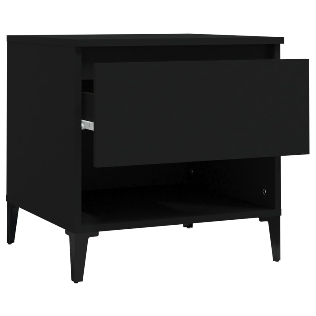 Black Engineered Wood Side Table - 50x46x50 cm
