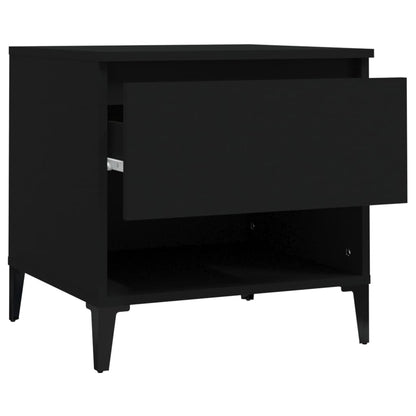 Black Engineered Wood Side Table - 50x46x50 cm