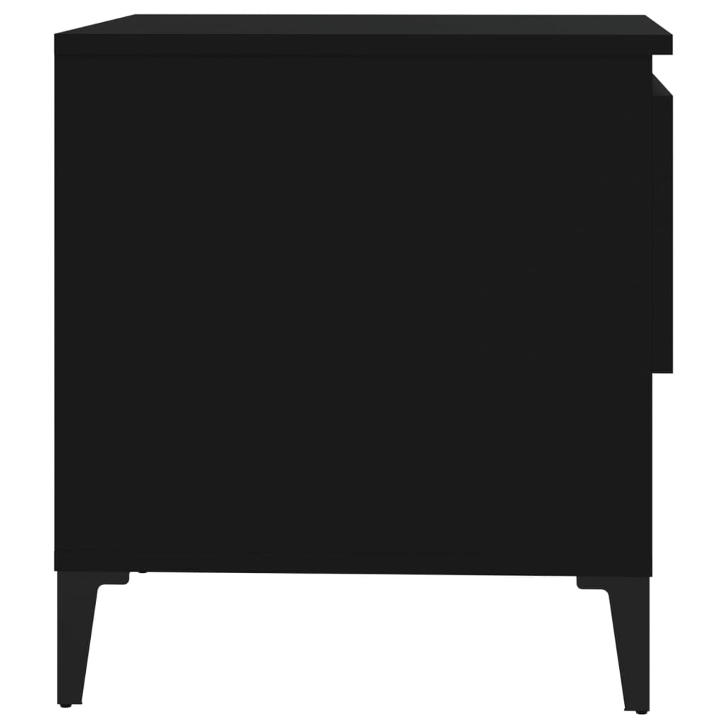 Black Engineered Wood Side Table - 50x46x50 cm