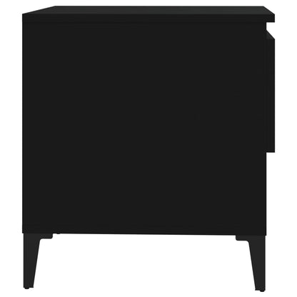 Black Engineered Wood Side Table - 50x46x50 cm