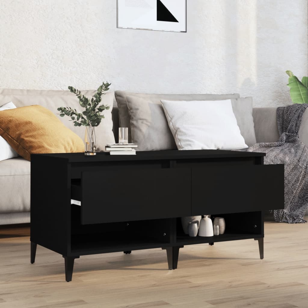 2-Piece Black Engineered Wood Side Tables Set 50x46x50 cm