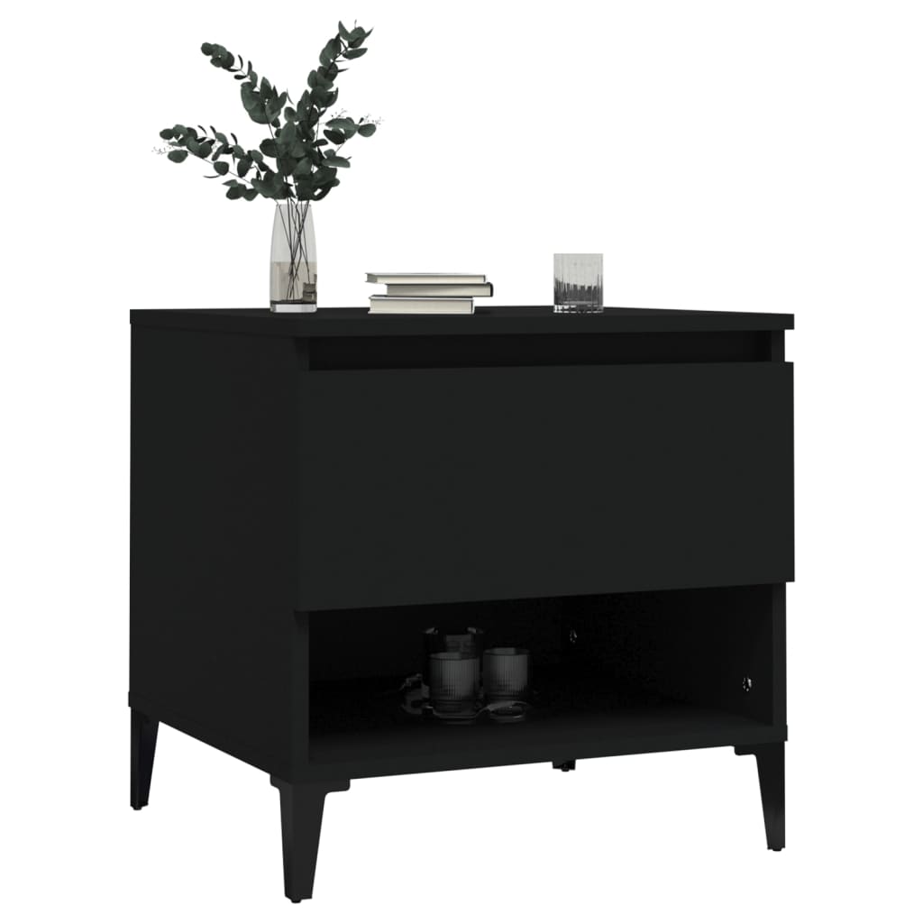 2-Piece Black Engineered Wood Side Tables Set 50x46x50 cm