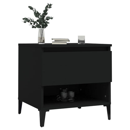 2-Piece Black Engineered Wood Side Tables Set 50x46x50 cm