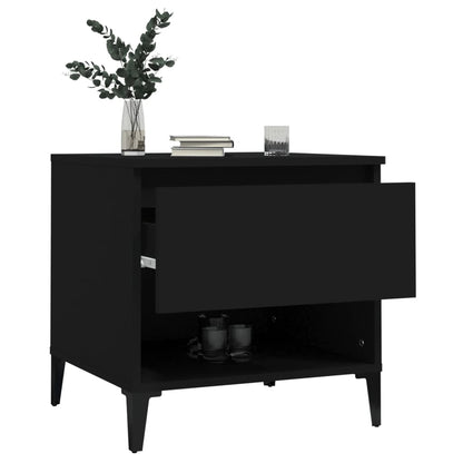 2-Piece Black Engineered Wood Side Tables Set 50x46x50 cm