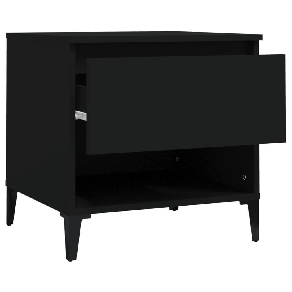 2-Piece Black Engineered Wood Side Tables Set 50x46x50 cm