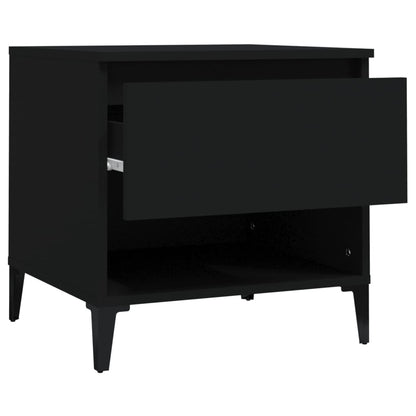 2-Piece Black Engineered Wood Side Tables Set 50x46x50 cm