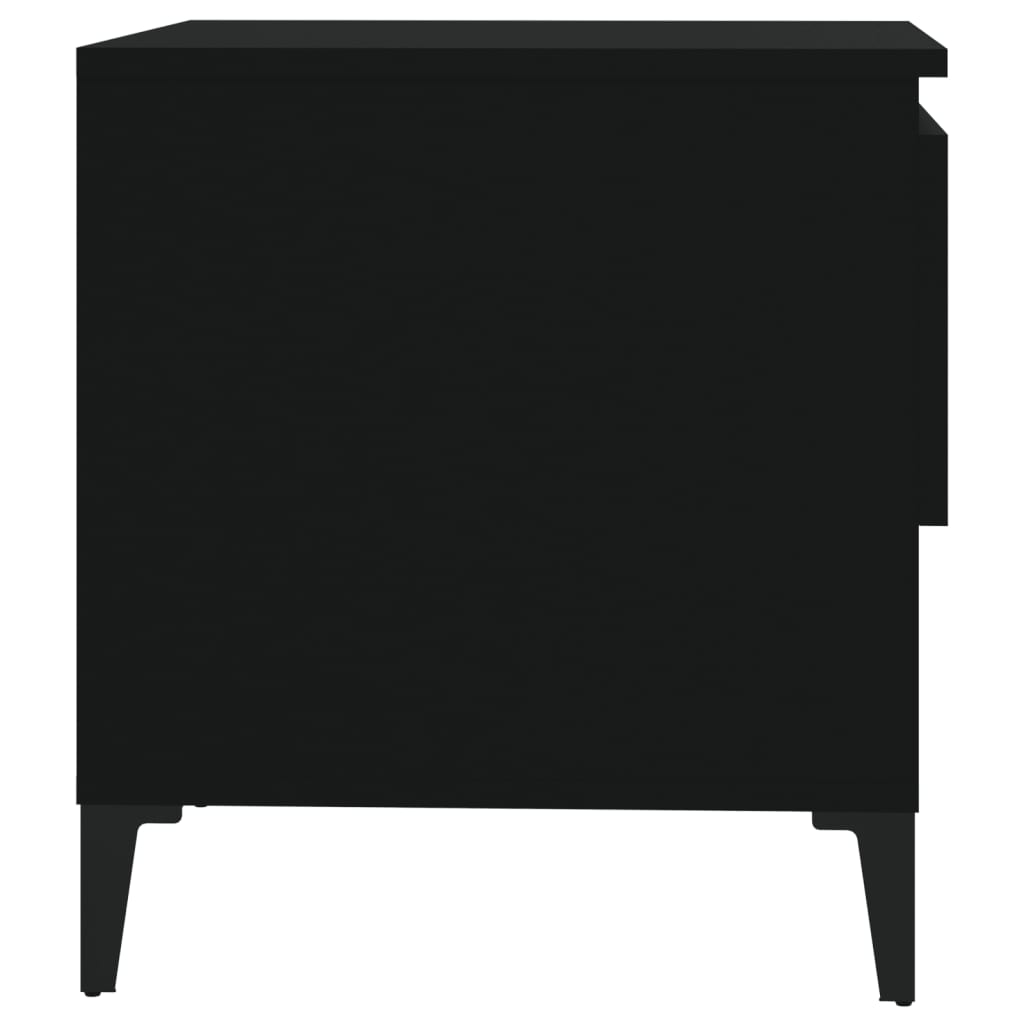2-Piece Black Engineered Wood Side Tables Set 50x46x50 cm