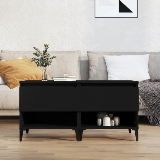 2-Piece Black Engineered Wood Side Tables Set 50x46x50 cm