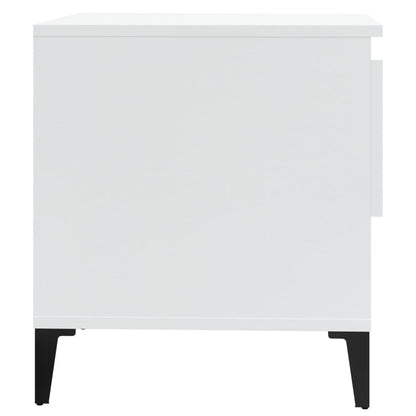 Set of 2 High Gloss White Side Tables, 50x46x50 cm Engineered Wood