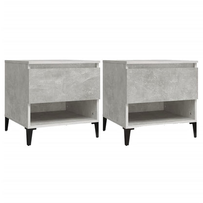 Concrete Grey Engineered Wood Side Tables, 2 Pcs, 50x46x50 cm