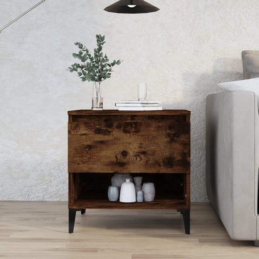 Smoked Oak Side Table - Engineered Wood, 50x46x50 cm