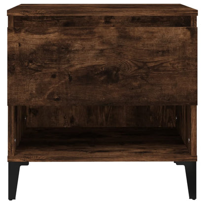 Set of 2 Smoked Oak Side Tables - 50x46x50 cm Engineered Wood