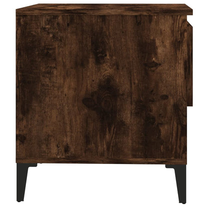 Set of 2 Smoked Oak Side Tables - 50x46x50 cm Engineered Wood